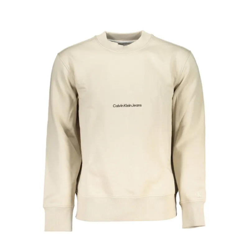 Beige Crew Neck Long Sleeve Sweatshirt sold by Louxly