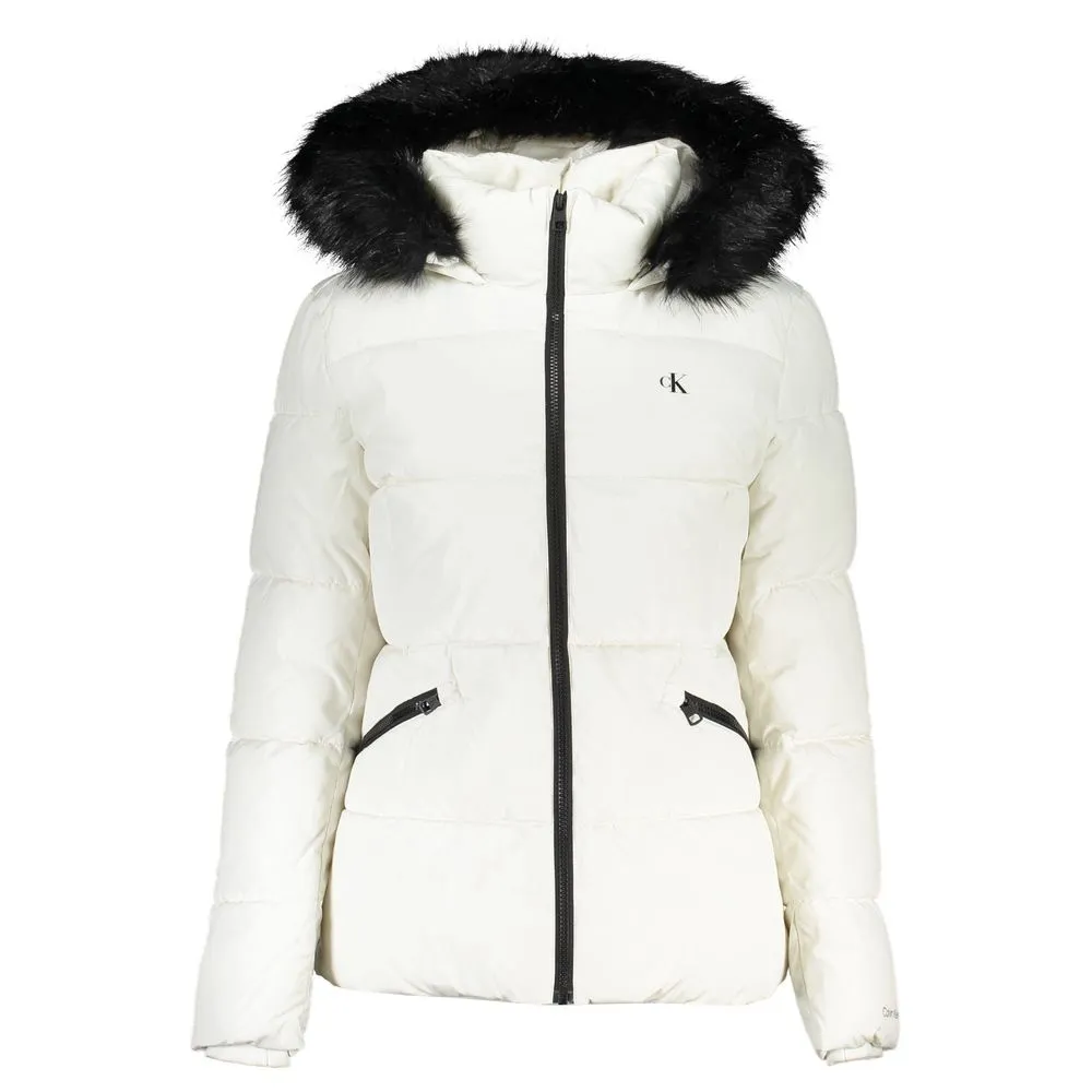 Elegant Long-Sleeved Winter Jacket with Fur Hood sold by Louxly