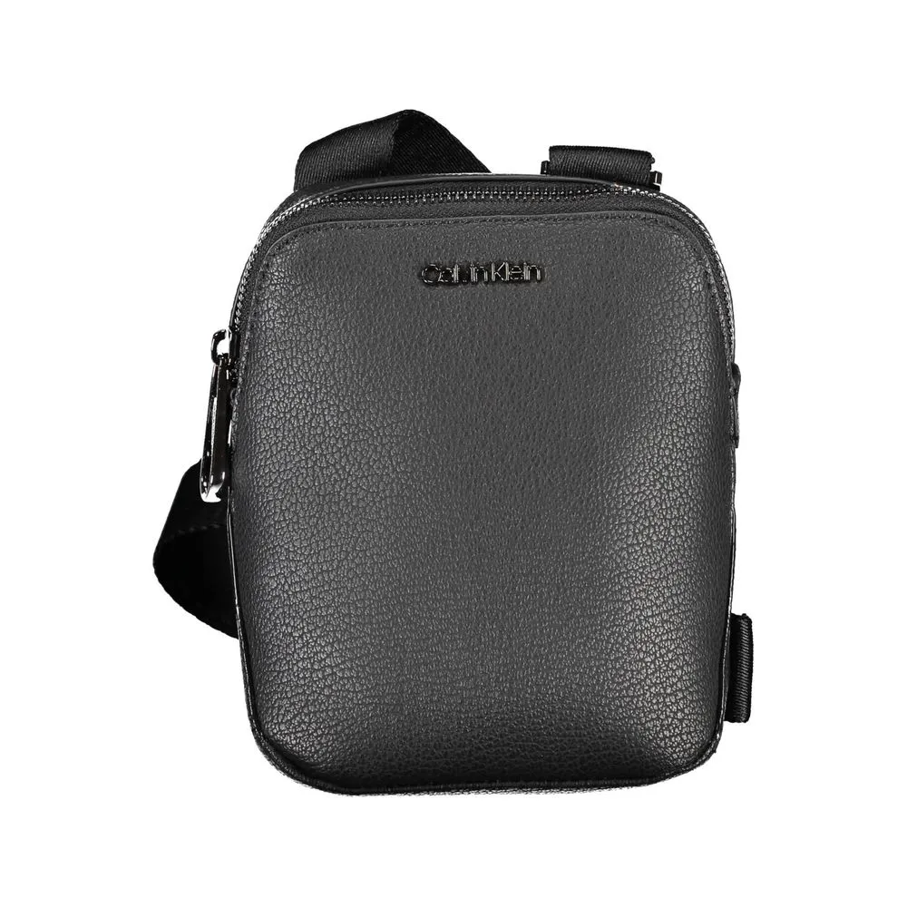 Sleek Black Shoulder Bag with Logo Detail sold by Louxly
