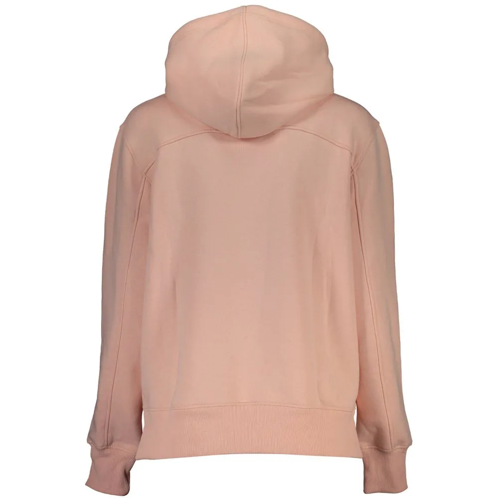 Chic Pink Fleece Hooded Sweatshirt with Logo Embroidery sold by Louxly product image thumbnail 2