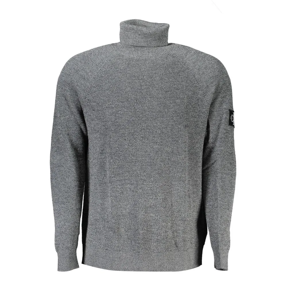 Elegant Gray Wool High Neck Sweater sold by Louxly