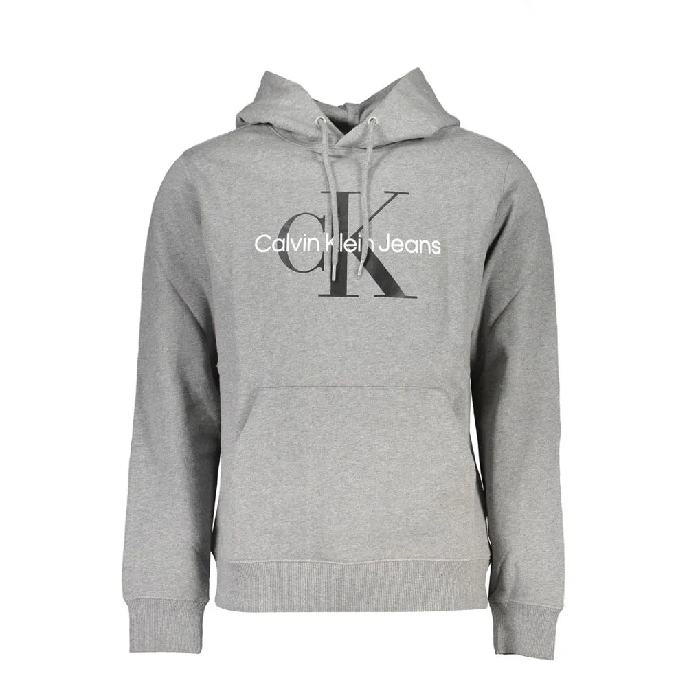 Elegant Gray Long Sleeve Hooded Sweatshirt sold by Louxly