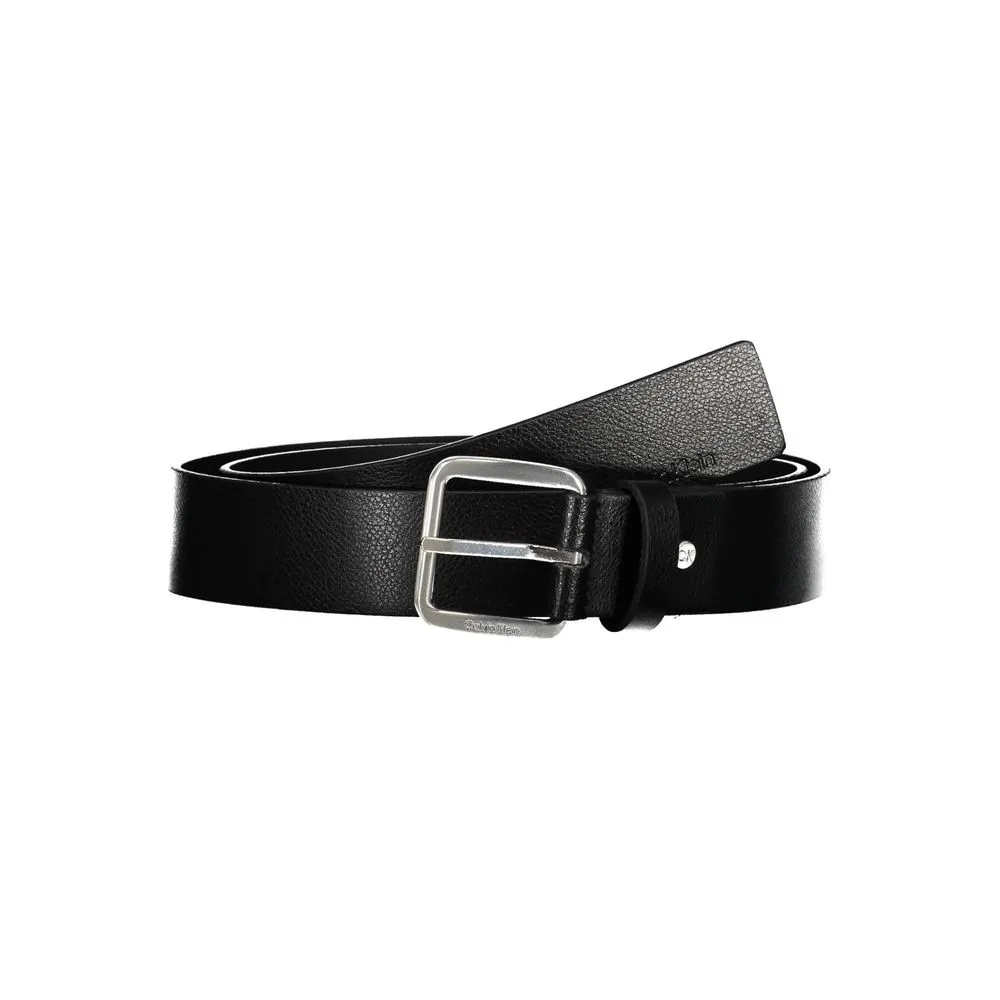 Elegant Black Leather Belt with Metal Buckle sold by Louxly