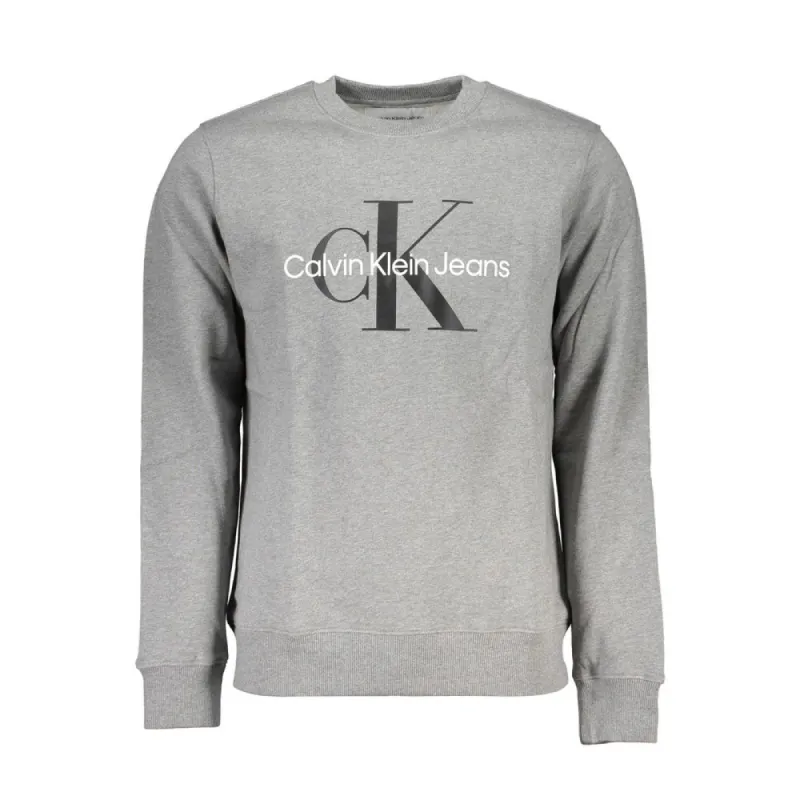 Classic Gray Crew Neck Sweatshirt with Logo sold by Louxly