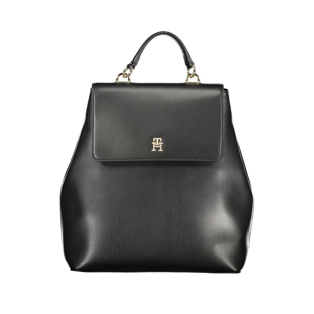 Eco-Chic Black Backpack with Automatic Closure sold by Louxly