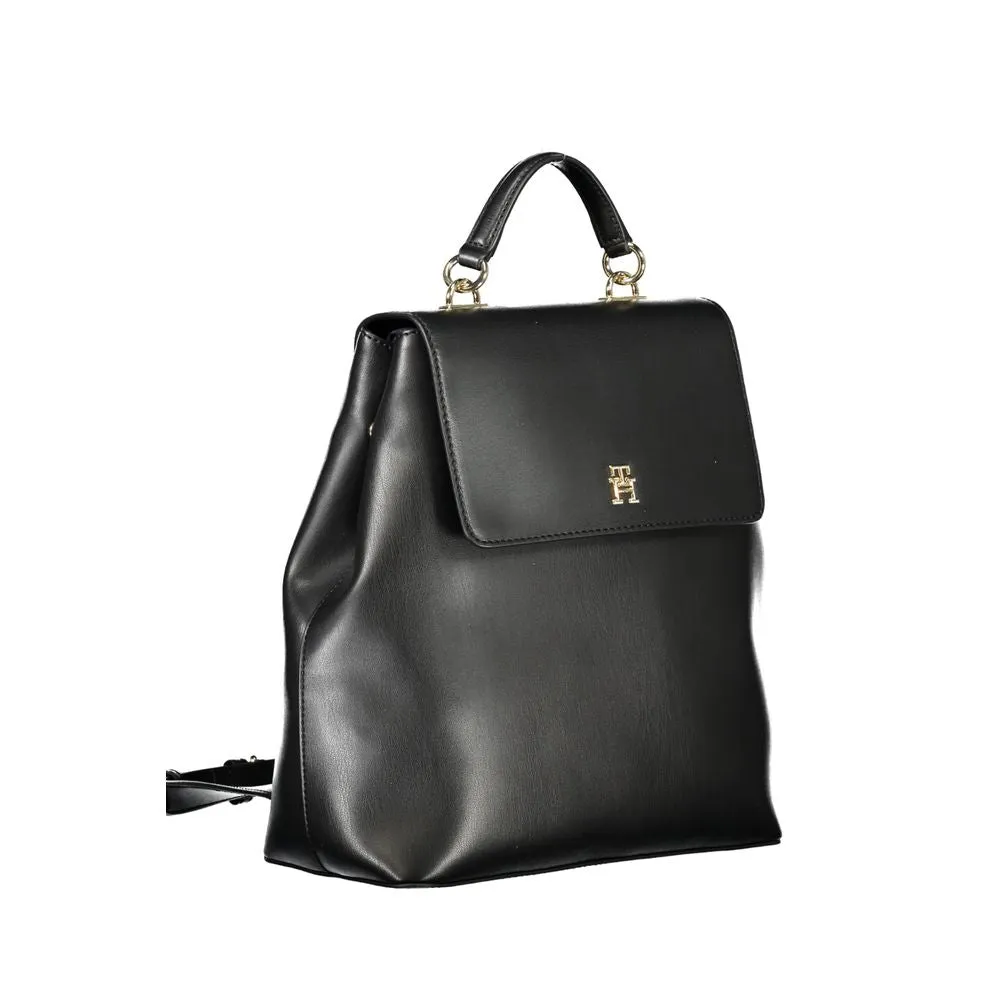 Eco-Chic Black Backpack with Automatic Closure sold by Louxly product image thumbnail 3
