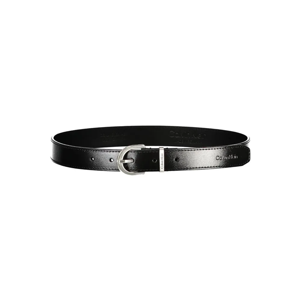 Sleek Black Leather Belt with Metal Buckle sold by Louxly product image thumbnail 2