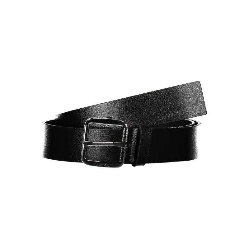 Elegant Black Leather Belt with Metal Buckle sold by Louxly