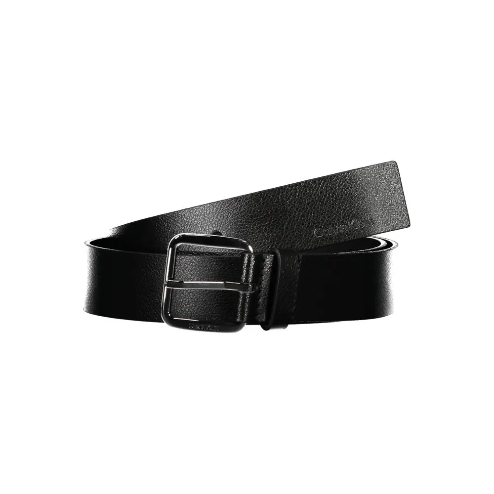Elegant Black Leather Belt with Metal Buckle sold by Louxly