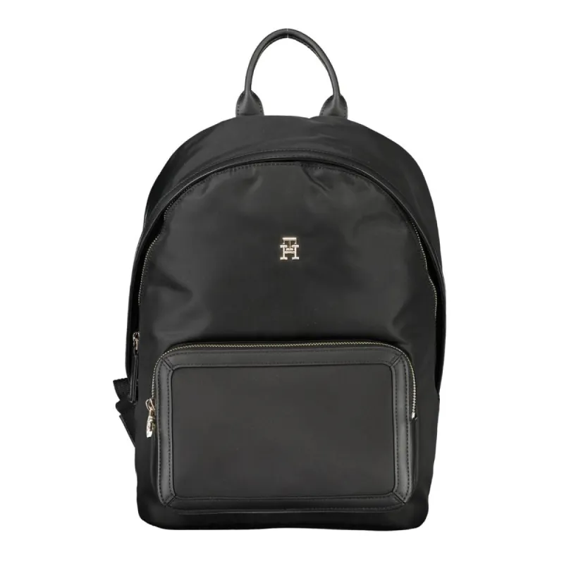 Black Polyester Women Backpack sold by Louxly