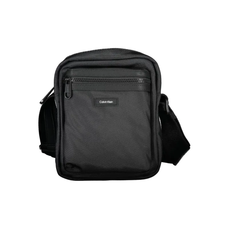 Sleek Black Recycled Shoulder Bag sold by Louxly