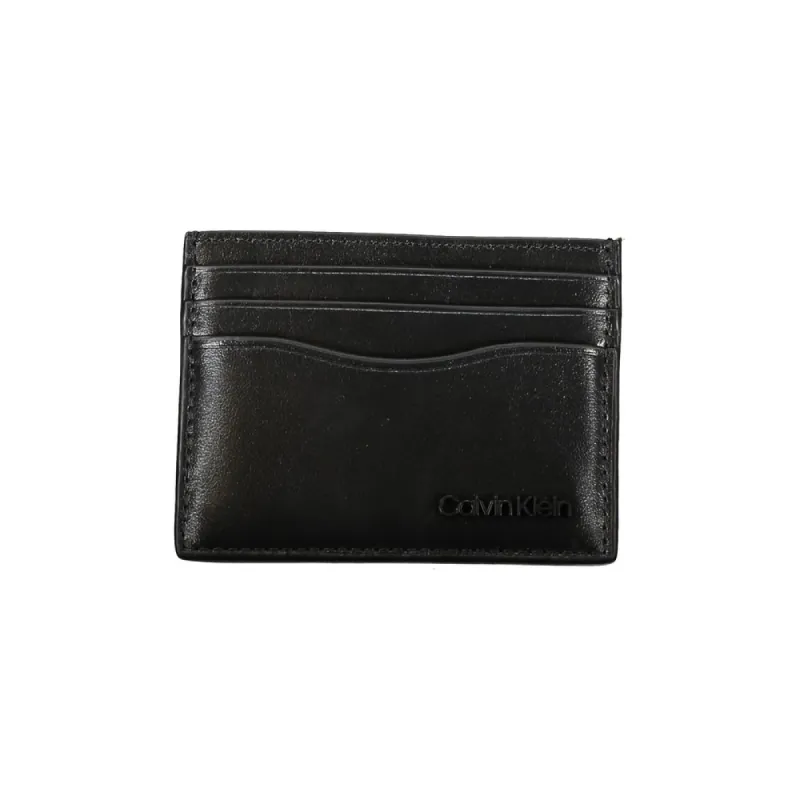 Sleek Black Leather Card Holder sold by Louxly