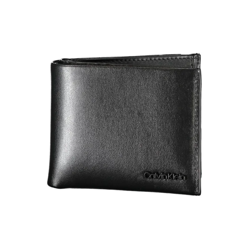 Elegant Black Leather Dual-Compartment Wallet sold by Louxly