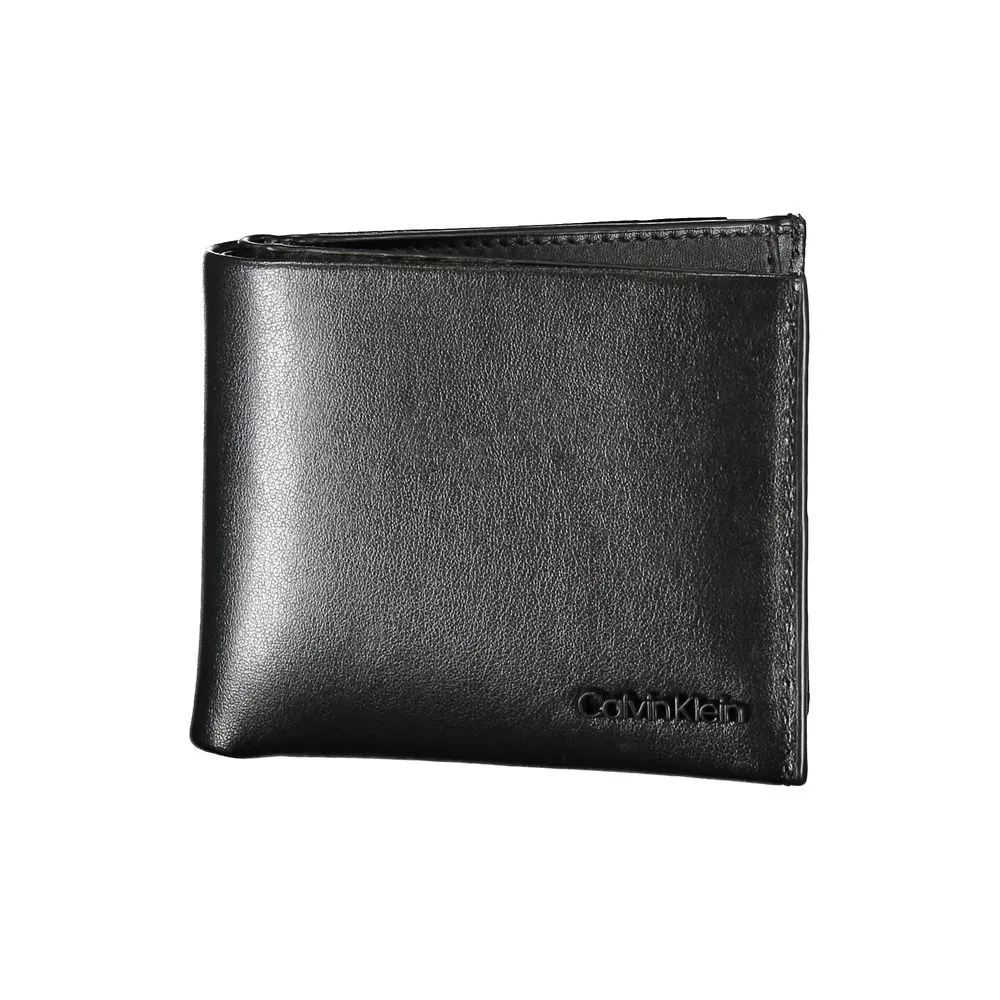 Elegant Black Leather Dual-Compartment Wallet sold by Louxly