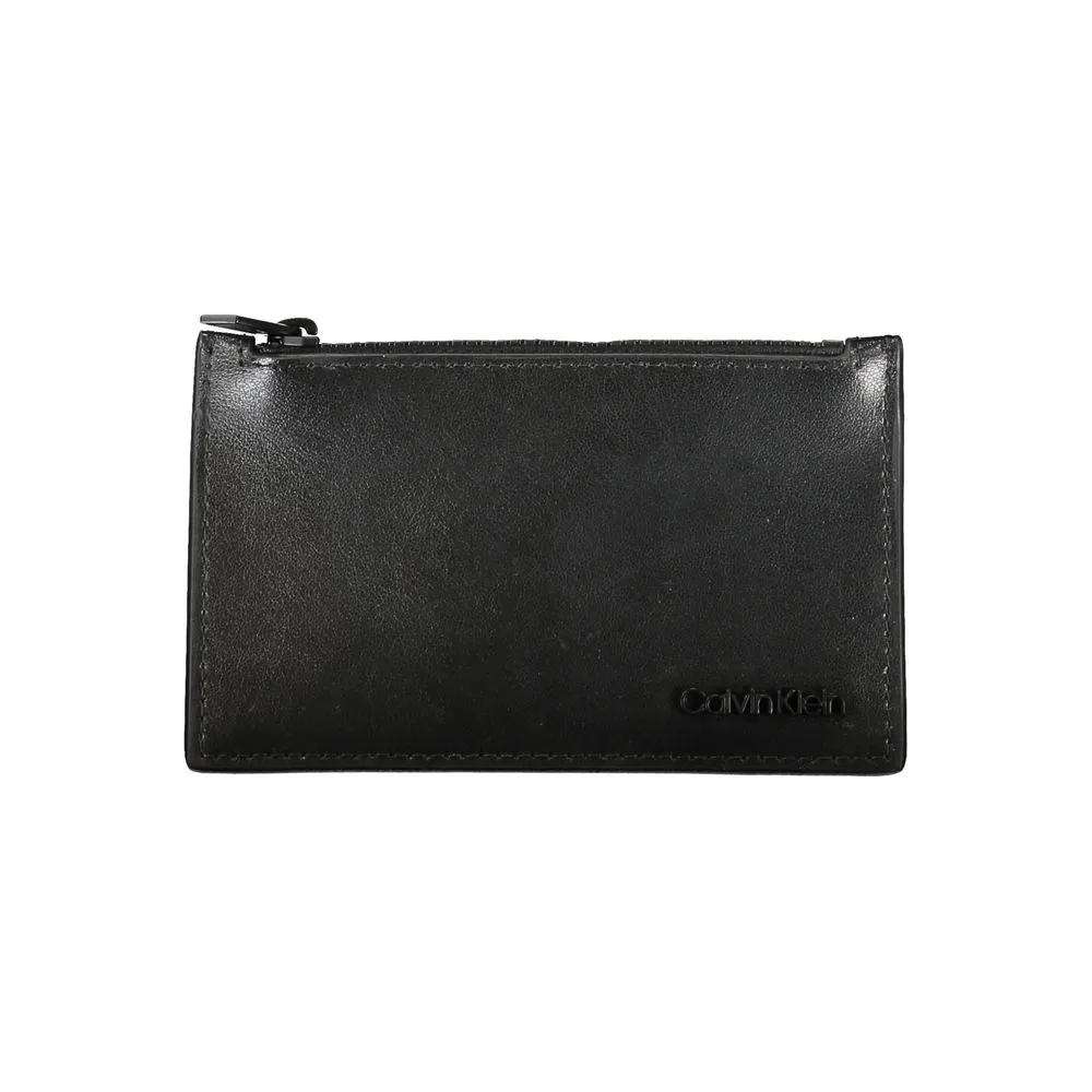 Elegant Leather Zip Wallet in Timeless Black sold by Louxly