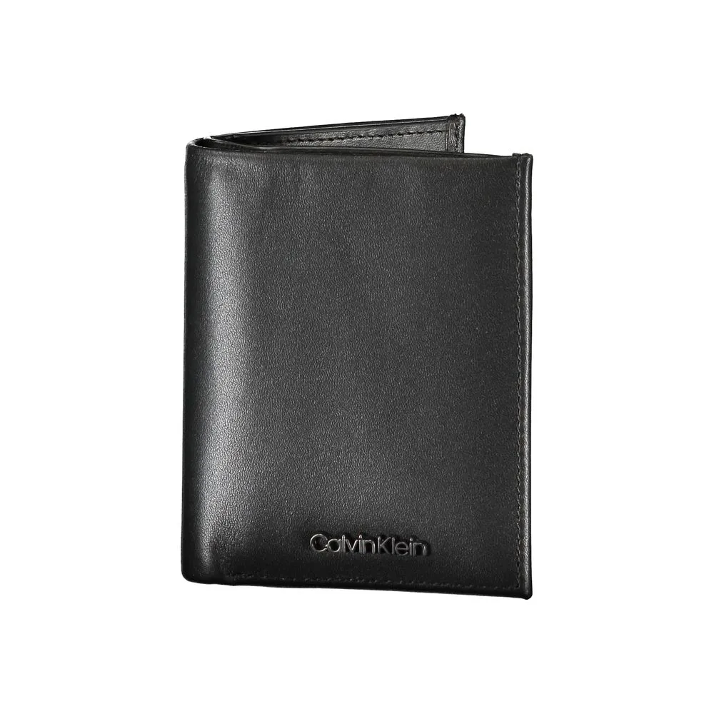 Sleek Black Leather RFID Wallet sold by Louxly