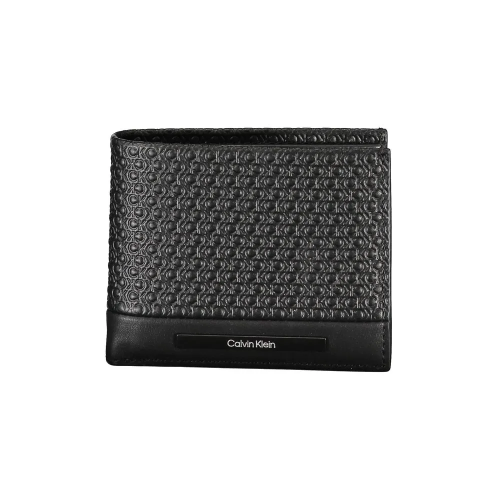 Sleek Black Leather Wallet with Contrast Details sold by Louxly