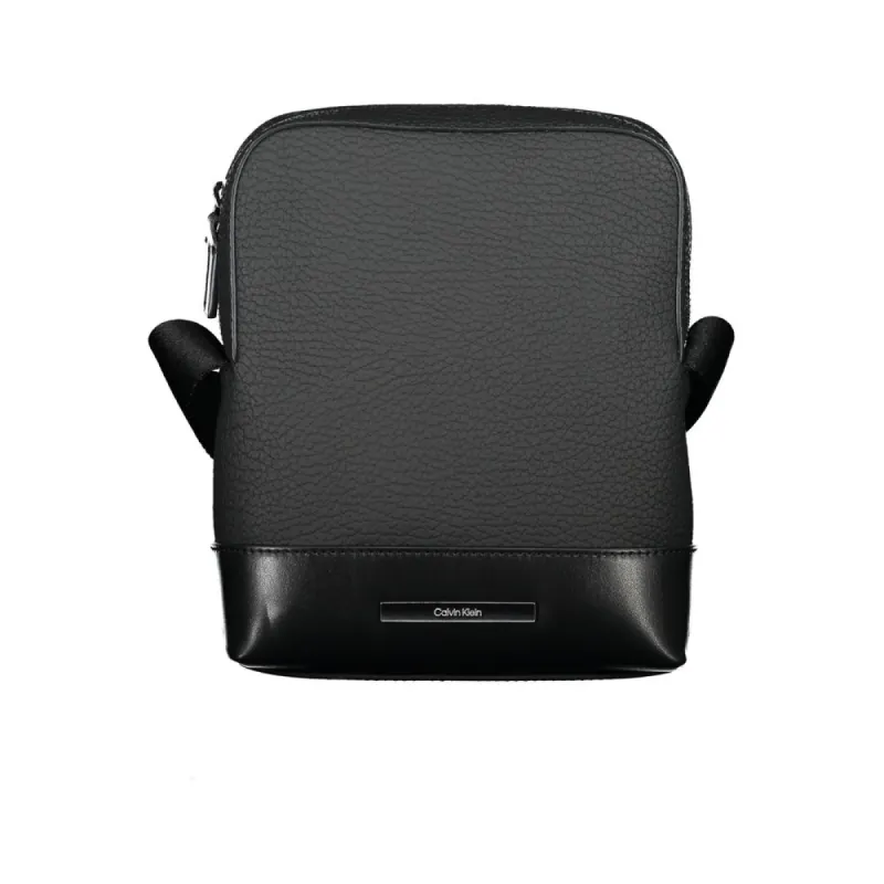 Sleek Black Shoulder Bag with Contrasting Details sold by Louxly