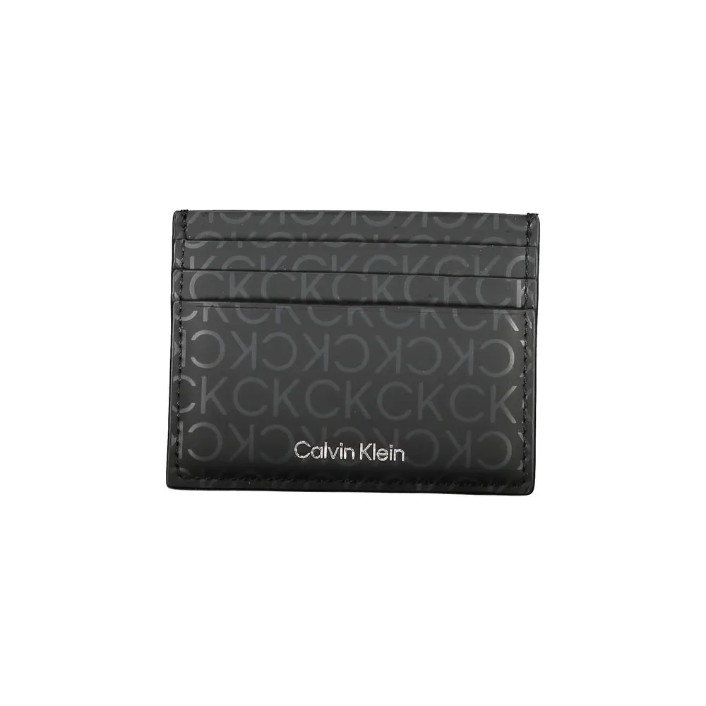 Sleek Black Card Holder with Contrast Detailing sold by Louxly