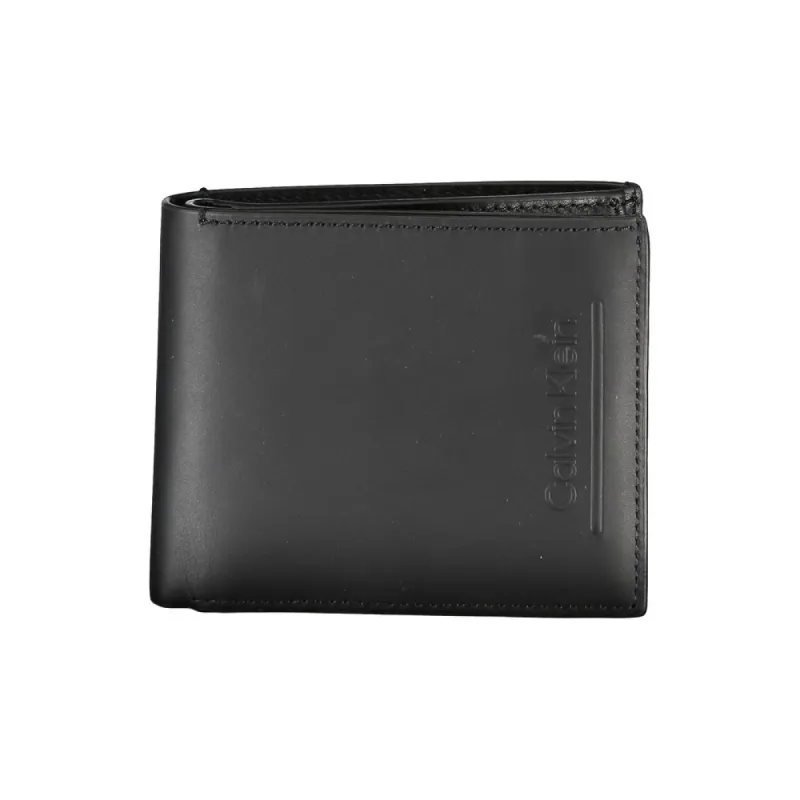 Black Leather RFID Wallet with Coin Purse sold by Louxly