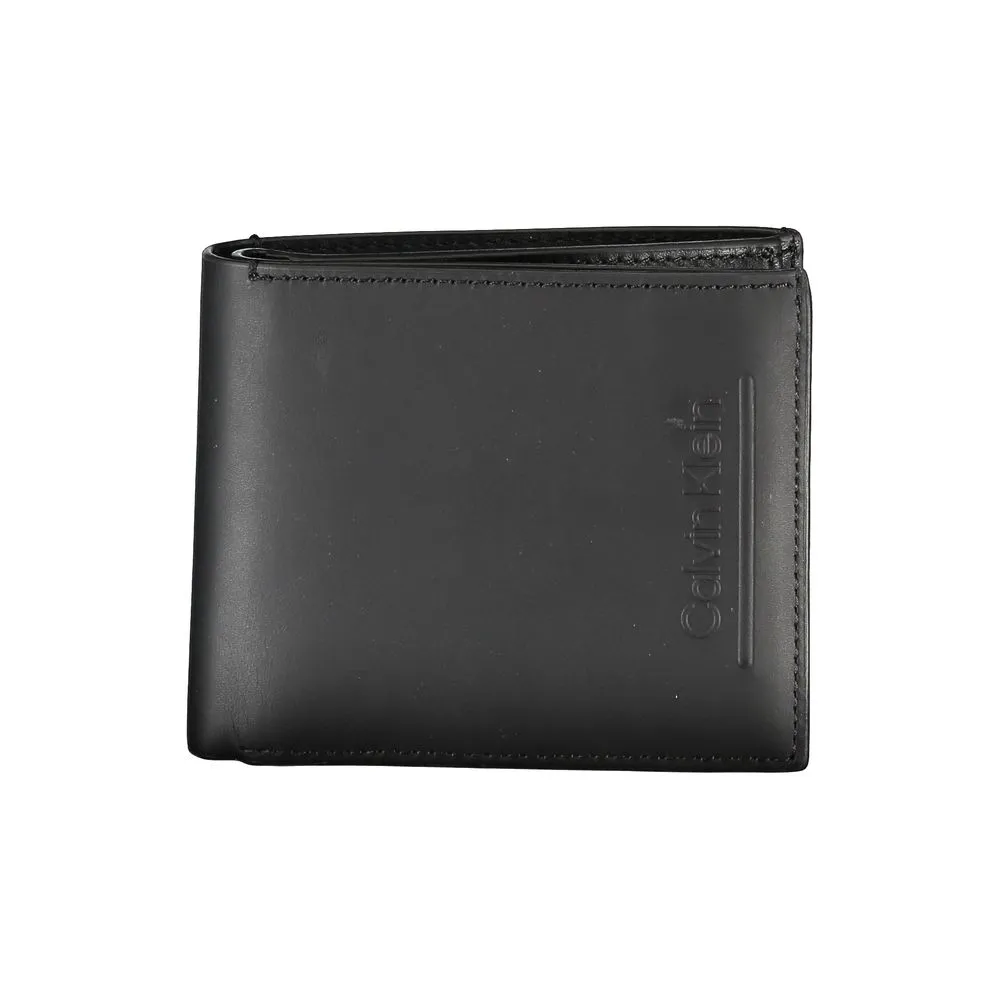 Black Leather RFID Wallet with Coin Purse sold by Louxly