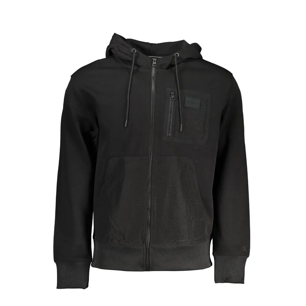 Sleek Hooded Zip Sweatshirt with Contrasting Details sold by Louxly