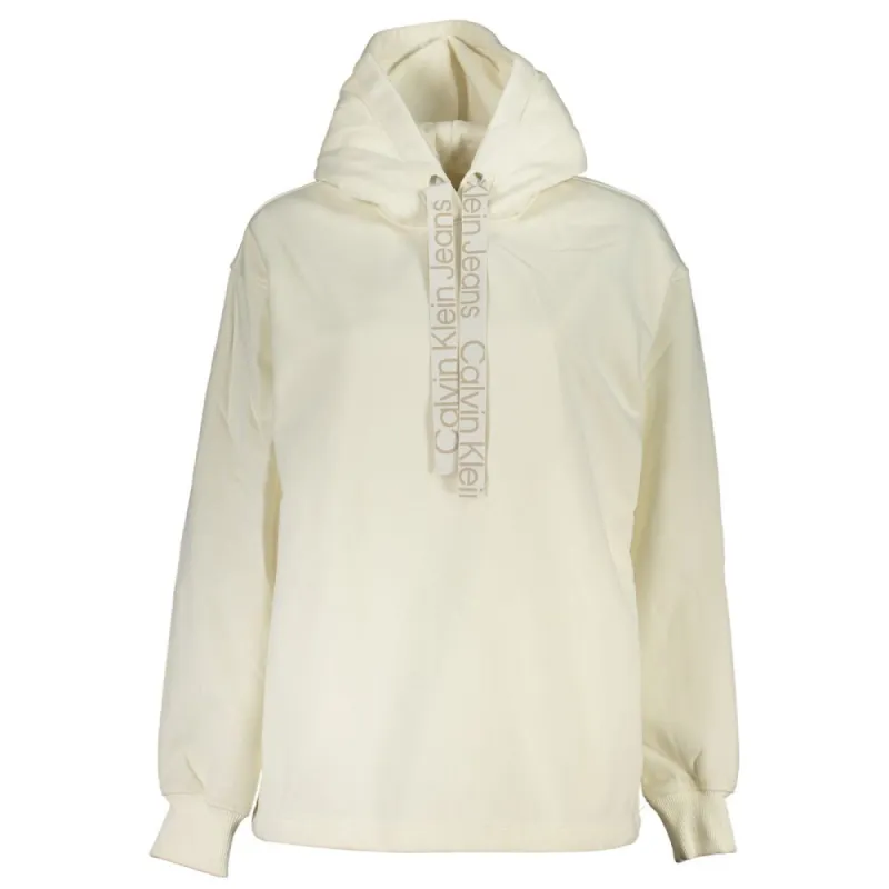 Chic White Hooded Fleece Sweatshirt sold by Louxly