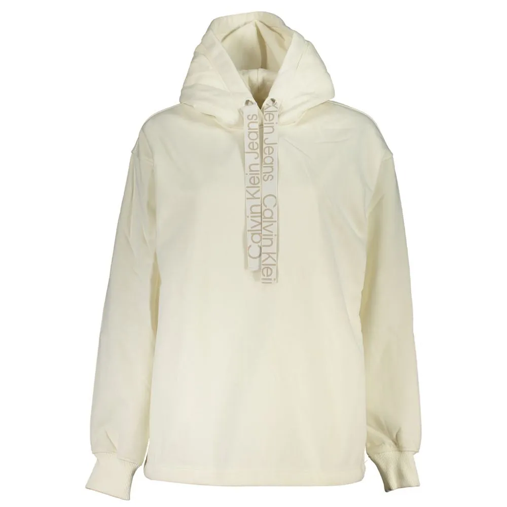 Chic White Hooded Fleece Sweatshirt sold by Louxly