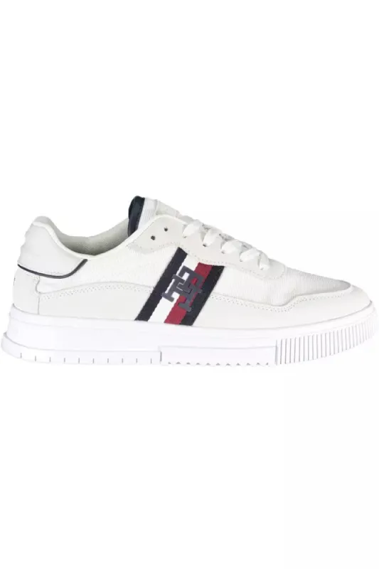Sleek White Lace-Up Eco-Friendly Sneakers sold by Louxly