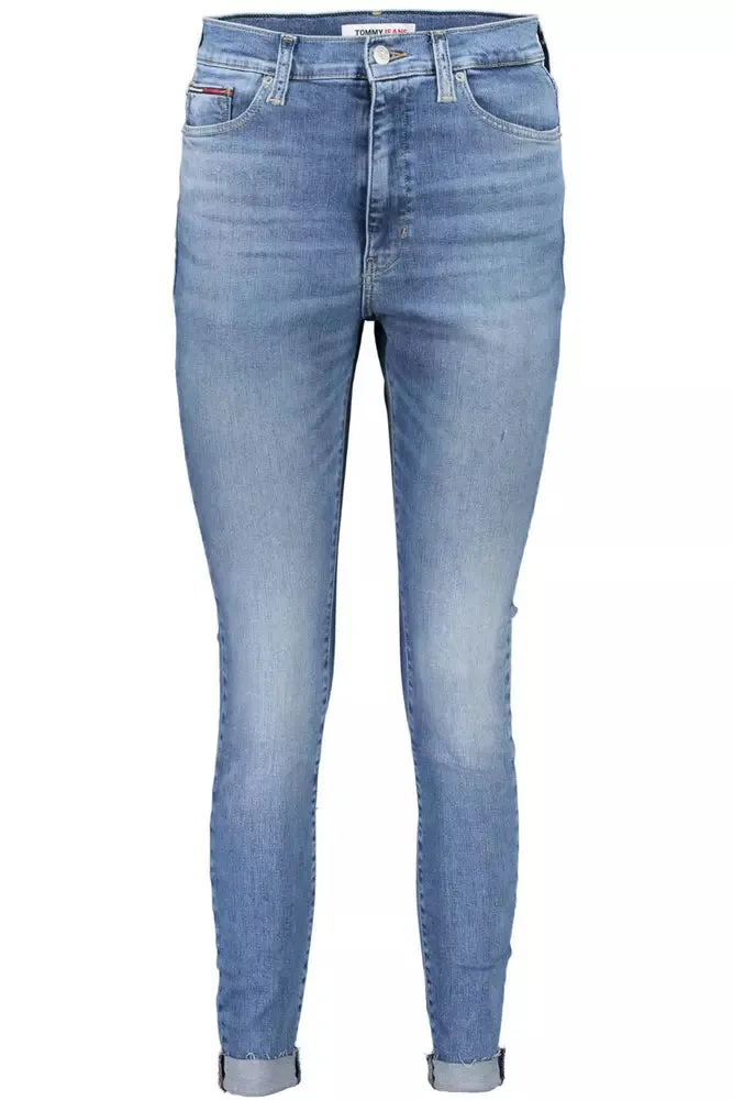 Light Blue Cotton Women Jeans sold by Louxly