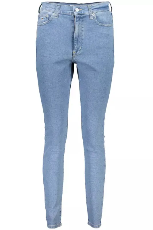 Light Blue Cotton Women Jeans sold by Louxly