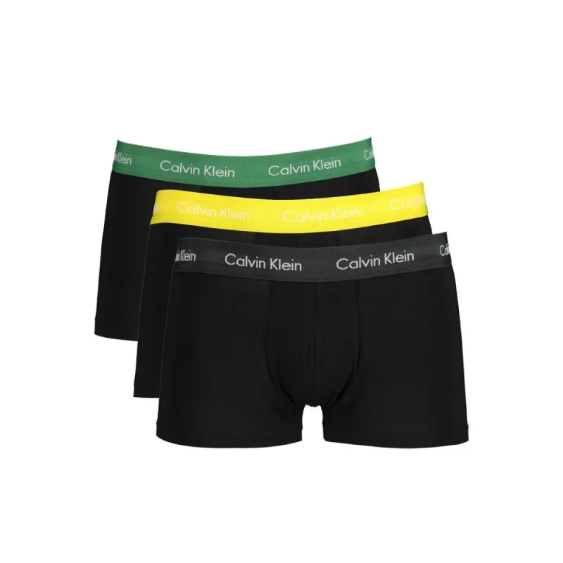 Triple Charm Trunks in Black, Yellow, & Green made by Calvin Klein