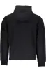 Elegant Black Hooded Sweatshirt with Contrasting Logo sold by Louxly