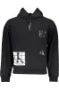 Elegant Black Hooded Sweatshirt with Contrasting Logo sold by Louxly