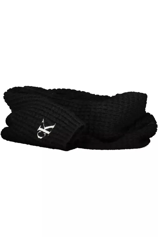 Black Acrylic Women Scarf sold by Louxly product image thumbnail 3