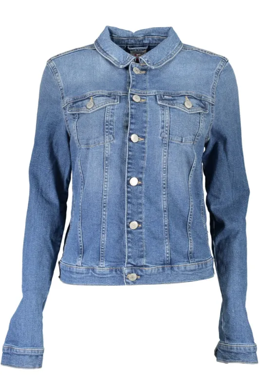 Blue Cotton Women Jacket sold by Louxly