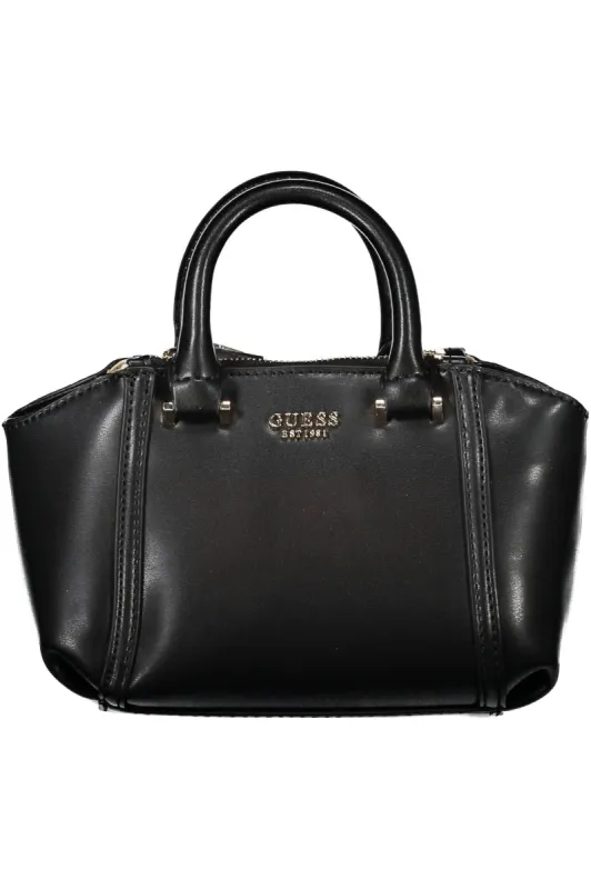 Chic Black Contrasting Detail Tote Bag sold by Louxly