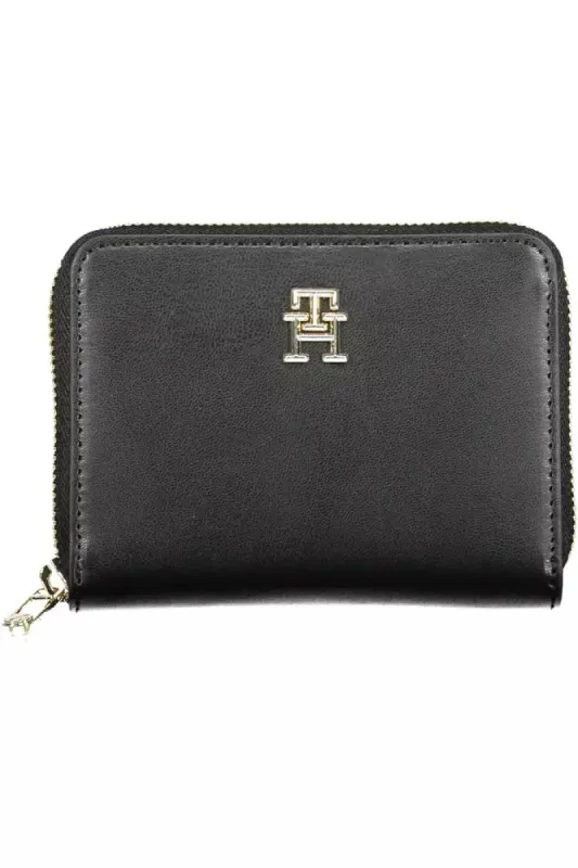 Sleek Black Polyethylene Wallet with Zip Closure sold by Louxly