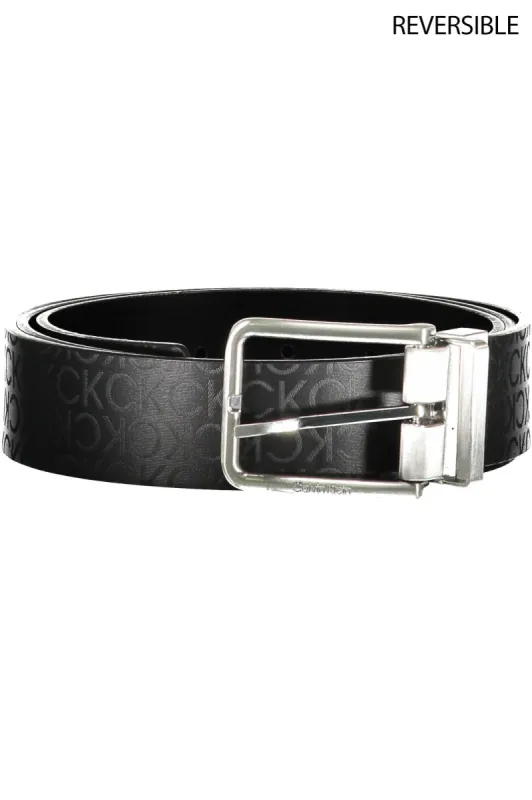 Elegant Reversible Black Belt with Logo Detail sold by Louxly