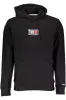 Chic Black Hooded Sweatshirt with Embroidery sold by Louxly
