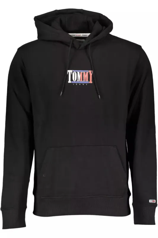Chic Black Hooded Sweatshirt with Embroidery sold by Louxly
