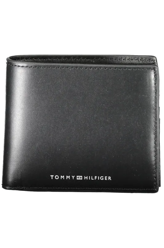 Sleek Black Leather Wallet with Contrasting Detail sold by Louxly