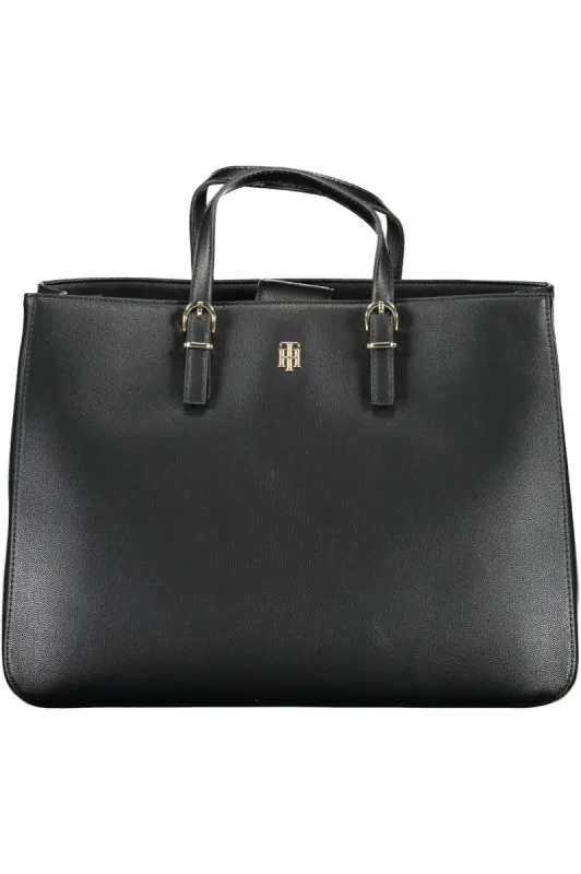 Black Polyethylene Women Handbag made by Tommy Hilfiger