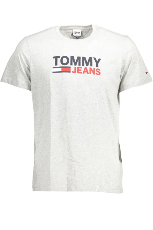 Gray Cotton Men T-Shirt made by Tommy Hilfiger