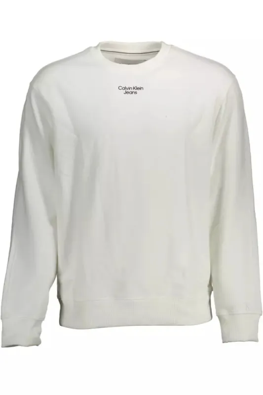 White Cotton Men Sweater made by Calvin Klein