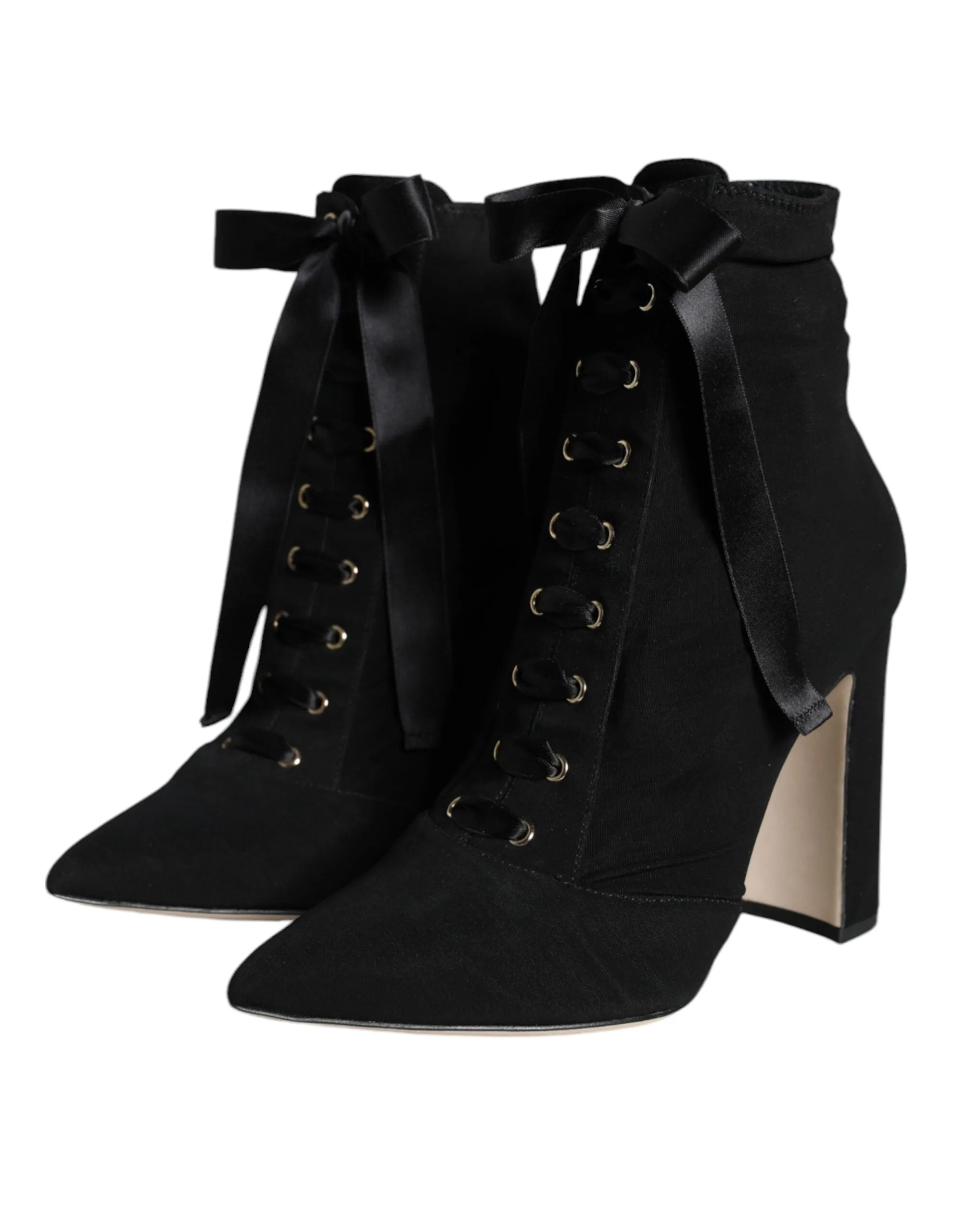 Black Jersey Stretch Ankle Booties Shoes sold by Louxly product image thumbnail 3