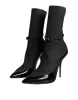 Black Leather Stilettos Booties Socks Shoes sold by Louxly