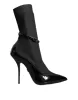 Black Leather Stilettos Booties Socks Shoes sold by Louxly