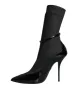 Black Leather Stilettos Booties Socks Shoes sold by Louxly