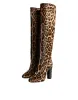 Beige Black Leopard Knee High Boots Shoes sold by Louxly